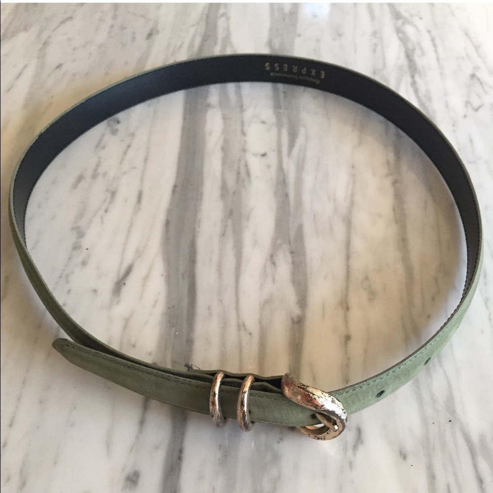 Express Moss Green and Silver Belt